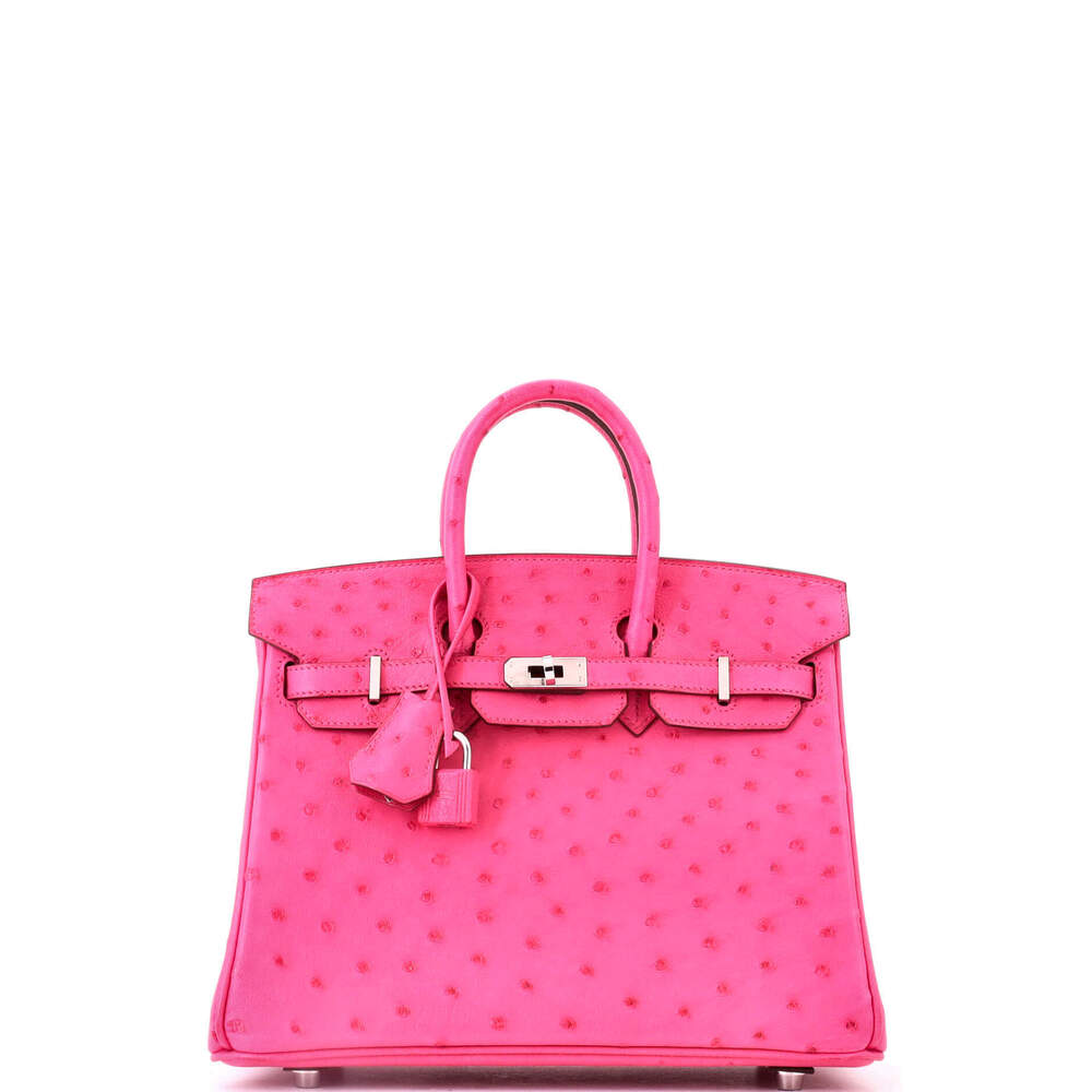 Hermes Birkin 25 Pink Ostrich with Palladium Hardware